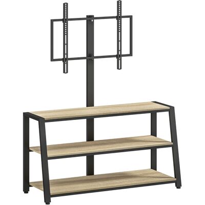 HOMCOM TV-Möbel mit schwenkbarer Halterung 35°, TV-Möbel für Fernseher von ca. 81–178 cm, offene Regale, Industrie-TV-Bank für Wohn- und Schlafzimmer, 108x41x135cm, Holzoptik Natur Aosom HOMCOM TV-Möbel mit schwenkbarer Halterung 35°, TV-Möbel für Fernseher von ca. 81–178 cm, offene Regale, Industrie-TV-Bank für Wohn- und Schlafzimmer, 108x41x135cm, Holzoptik Natur Aosom