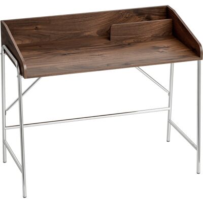 HOMCOM Schreibtisch, 109 cm Computertisch mit Sicherheitsrand und Metallgestell, leicht zu montieren, moderner Tisch für kleine Räume, Homeoffice oder Studium, Nussbaum Aosom HOMCOM Schreibtisch, 109 cm Computertisch mit Sicherheitsrand und Metallgestell, leicht zu montieren, moderner Tisch für kleine Räume, Homeoffice oder Studium, Nussbaum Aosom