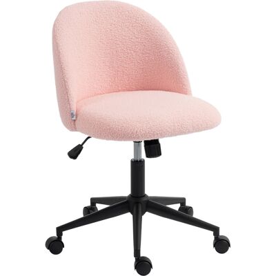 HOMCOM Schreibtischstuhl, höhenverstellbarer Bürostuhl mit Teddyfleeceoptik, drehbaren Rollen, Drehstuhl mit Wippfunktion, bis 120 kg, Schminktischstuhl für Schlafzimmer, Rosa Aosom HOMCOM Schreibtischstuhl, höhenverstellbarer Bürostuhl mit Teddyfleeceoptik, drehbaren Rollen, Drehstuhl mit Wippfunktion, bis 120 kg, Schminktischstuhl für Schlafzimmer, Rosa Aosom