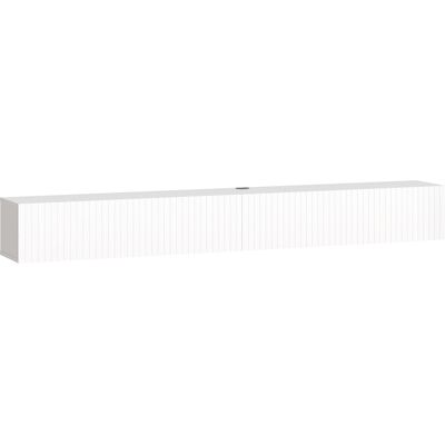 HOMCOM Schwebendes TV-Board 180 cm, TV-Möbel für Fernseher bis zu 183 cm mit 2 gerillten Klapptüren, Wand-TV-Bank für Wohnzimmer, Schlafzimmer, weiß Aosom HOMCOM Schwebendes TV-Board 180 cm, TV-Möbel für Fernseher bis zu 183 cm mit 2 gerillten Klapptüren, Wand-TV-Bank für Wohnzimmer, Schlafzimmer, weiß Aosom