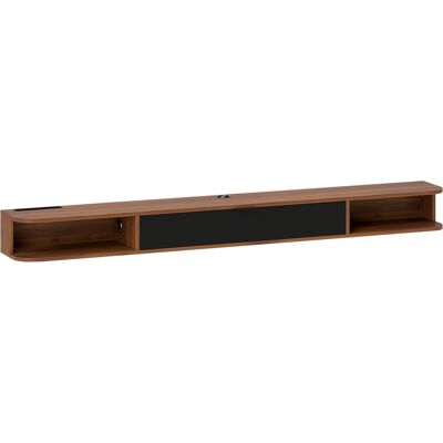 HOMCOM Hängendes TV-Möbel 180 cm, TV-Bank für Fernseher bis zu 190,5 cm, Klappschublade, 2 offene Regale und Kabeldurchführung, Wand-TV-Bank für Wohnzimmer, Nussbaum Aosom HOMCOM Hängendes TV-Möbel 180 cm, TV-Bank für Fernseher bis zu 190,5 cm, Klappschublade, 2 offene Regale und Kabeldurchführung, Wand-TV-Bank für Wohnzimmer, Nussbaum Aosom