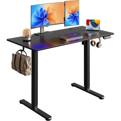 DEVAISE höhenverstellbarer Schreibtisch 120×60 cm, einteilige Tischplatte, leiser Motor mit 3-facher Höhenspeicherung, ergonomischer Sitz-Steh-Tisch für Büro, Schwarz DEVAISE höhenverstellbarer Schreibtisch 120×60 cm, einteilige Tischplatte, leiser Motor mit 3-facher Höhenspeicherung, ergonomischer Sitz-Steh-Tisch für Büro, Schwarz