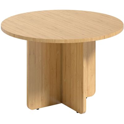 HOMCOM Couchtisch Rund Ø66 cm Wohnzimmertisch aus Bambus modern Beistelltisch mit Kreuzfuß Kaffeetisch bis 120 kg Belastbar für Wohnzimmer, Schlafzimmer, Natur Aosom HOMCOM Couchtisch Rund Ø66 cm Wohnzimmertisch aus Bambus modern Beistelltisch mit Kreuzfuß Kaffeetisch bis 120 kg Belastbar für Wohnzimmer, Schlafzimmer, Natur Aosom