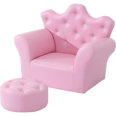 HOMCOM Mädchensessel Softsofa mit Kristallknöpfen - Kinderzimmer Dekoration HOMCOM Mädchensessel Softsofa mit Kristallknöpfen - Kinderzimmer Dekoration