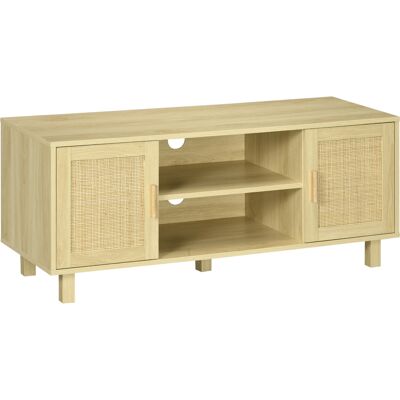 HOMCOM Natur MDF TV-Schrank mit Rattan-Türen - 115x40x48cm HOMCOM Natur MDF TV-Schrank mit Rattan-Türen - 115x40x48cm