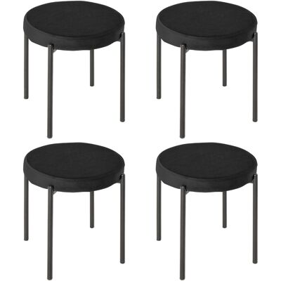 HOMCOM 4-tlg. Samtoptik Stapelbare Küchenhocker - Hocker HOMCOM 4-tlg. Samtoptik Stapelbare Küchenhocker - Hocker