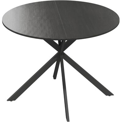 HOMCOM Runder Esstisch für 4 Personen, Ø100 cm Küchentisch im Industriestil mit Stahlbeinen, für Esszimmer, Küche, Homeoffice, Schwarz Aosom HOMCOM Runder Esstisch für 4 Personen, Ø100 cm Küchentisch im Industriestil mit Stahlbeinen, für Esszimmer, Küche, Homeoffice, Schwarz Aosom