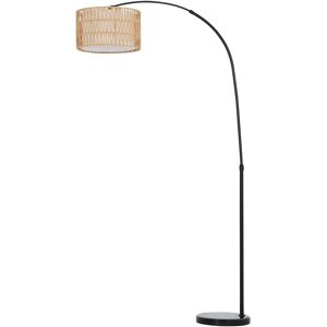 HOMCOM Stehlampe Wohnzimmer Stehleuchte mit Lampenschirm aus Leinen, Standleuchte mit E27 Fassung, Fußschalter, Höhenverstellbar Bogenlampe für Schlafzimmer, Schwarz, exkl. Glühbirne Aosom HOMCOM Stehlampe Wohnzimmer Stehleuchte mit Lampenschirm aus Leinen, Standleuchte mit E27 Fassung, Fußschalter, Höhenverstellbar Bogenlampe für Schlafzimmer, Schwarz, exkl. Glühbirne Aosom