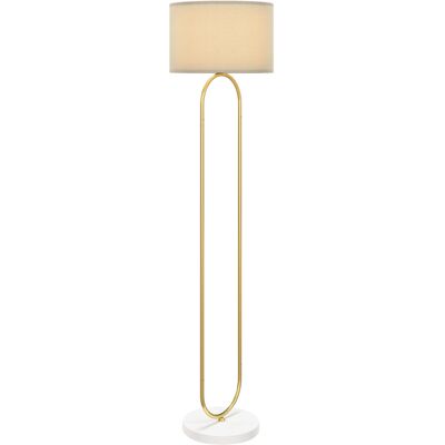 HOMCOM - HOMCOM - Stoffschirm - Goldene Oberfläche - Stehlampe HOMCOM - HOMCOM - Stoffschirm - Goldene Oberfläche - Stehlampe