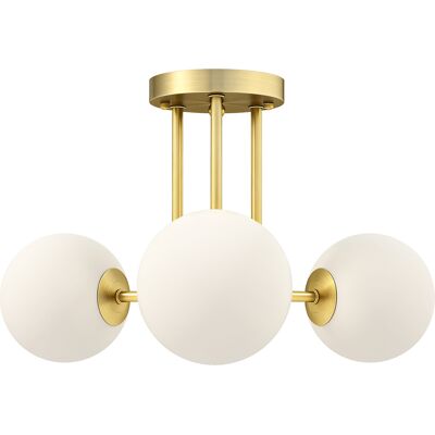 HOMCOM Deckenleuchte mit kugelförmigen Lampenschirmen, moderne 3-flammige Deckenlampe mit G9-Fassungen für Wohnzimmer, Schlafzimmer, Esszimmer, ohne Leuchtmittel, Gold Aosom HOMCOM Deckenleuchte mit kugelförmigen Lampenschirmen, moderne 3-flammige Deckenlampe mit G9-Fassungen für Wohnzimmer, Schlafzimmer, Esszimmer, ohne Leuchtmittel, Gold Aosom