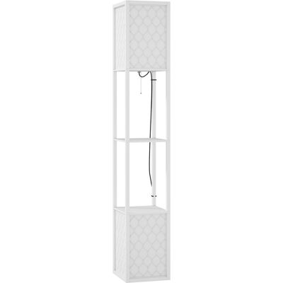HOMCOM Stehlampe Wohnzimmer mit Regal, Stehleuchte Standleuchte mit E27 Fassung für Wohnzimmer Schlafzimmer, exkl. Glühbirne Weiß Aosom HOMCOM Stehlampe Wohnzimmer mit Regal, Stehleuchte Standleuchte mit E27 Fassung für Wohnzimmer Schlafzimmer, exkl. Glühbirne Weiß Aosom