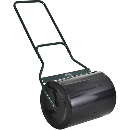 Outsunny Rasenwalze mit U-Griff Gartenwalze 40 cm Durchmesser 60 L Wasser Sandfüllung Metall Schwarz 57 x 40 x 123 cm für perfekten Rasen Aosom.de