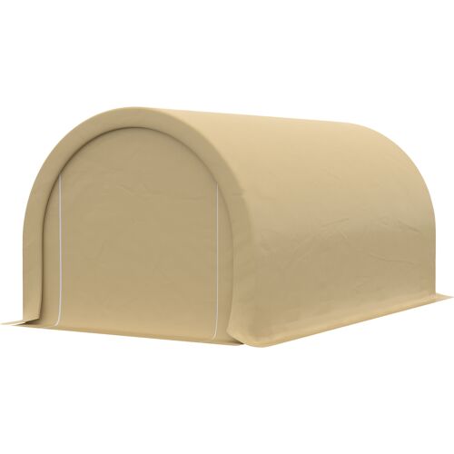 Outsunny Carport-Garage mit den Maßen 5L x 3W x 2,4H m, robuster verzinkter Stahlrahmen, wasserdichte, UV-beständige 190 g/m² Polyethylen-HD-Beschichtung in Beige Aosom