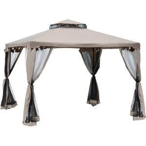 Outsunny Gartenpavillon 3x3m mit 4 Seitenwänden, wetterfest, Metall & Polyester Outsunny Gartenpavillon 3x3m mit 4 Seitenwänden, wetterfest, Metall & Polyester