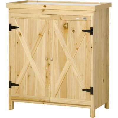 Outsunny Gartenschrank aus Massivholz mit Doppeltüren Outsunny Gartenschrank aus Massivholz mit Doppeltüren