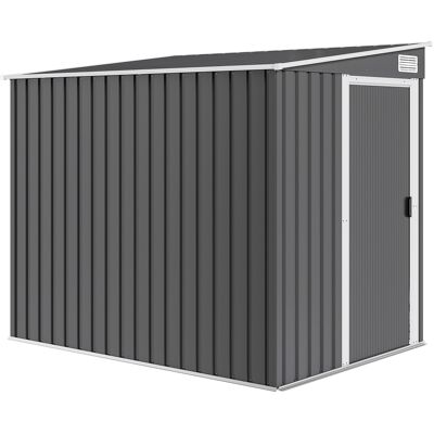 Outsunny Metall Gerätehaus 2,81m² 154x206,5x181 cm Geräteschuppen mit Pultdach Fundament Schiebetür wetterfest Gartenhaus Outdoor Garten Schuppen Schrank für Hinterhof Außenbereich Dunkelgrau Aosom Outsunny Metall Gerätehaus 2,81m² 154x206,5x181 cm Geräteschuppen mit Pultdach Fundament Schiebetür wetterfest Gartenhaus Outdoor Garten Schuppen Schrank für Hinterhof Außenbereich Dunkelgrau Aosom