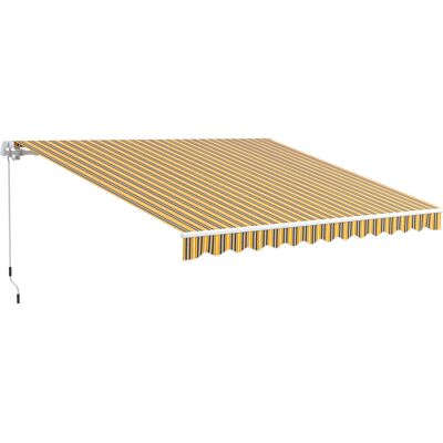 Outsunny 3,5x2,5m Gelb-Grau Wandmarkise - Markisen Outsunny 3,5x2,5m Gelb-Grau Wandmarkise - Markisen