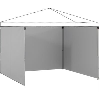 Outsunny 3er-Set Seitenteile für Pavillon 3x3 m, Seitenwand mit Reißverschluss, UV Schutz, wasserabweisend Seitenwände aus Oxfordstoff, als Sichtschutz und Windschutz für Partyzelt, Hellgrau Aosom Outsunny 3er-Set Seitenteile für Pavillon 3x3 m, Seitenwand mit Reißverschluss, UV Schutz, wasserabweisend Seitenwände aus Oxfordstoff, als Sichtschutz und Windschutz für Partyzelt, Hellgrau Aosom
