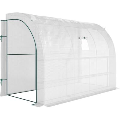 Outsunny Gewächshaus mit Regale, UV-resistente Kunststofffolie - Gewächshaus Outsunny Gewächshaus mit Regale, UV-resistente Kunststofffolie - Gewächshaus