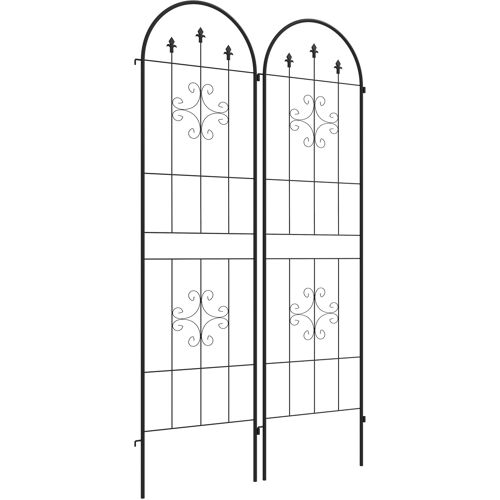 Outsunny Rankgitter aus Metall 2er Set zum Stecken rostfrei Rankhilfe für Kletterpflanzen Gurken Spalier 180 x 50 cm Garten Spalier Pflanzenspalier für Tomaten, Gemüse Kletterpflanzen Aosom