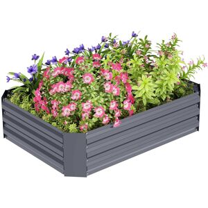 Outsunny Hochbeet aus Stahl, Pflanzbeet Frühbeet Gartenbeet Blumenkasten stapelbar, Pflanzkasten Gemüsebeet 120x90x30cm für Garten Balkon, Pflanzkübel für Blumen, Pflanzen, Gemüse Aosom Outsunny Hochbeet aus Stahl, Pflanzbeet Frühbeet Gartenbeet Blumenkasten stapelbar, Pflanzkasten Gemüsebeet 120x90x30cm für Garten Balkon, Pflanzkübel für Blumen, Pflanzen, Gemüse Aosom