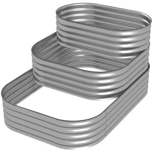 Outsunny Hochbeet aus Metall, 3-stufiger Pflanzkasten, DIY Blumenkasten, Kräuterbeet mit Sicherheitskanten, Gemüsebeet für Garten, Balkon, Silber, 158 x 109 x 82 cm Aosom Outsunny Hochbeet aus Metall, 3-stufiger Pflanzkasten, DIY Blumenkasten, Kräuterbeet mit Sicherheitskanten, Gemüsebeet für Garten, Balkon, Silber, 158 x 109 x 82 cm Aosom