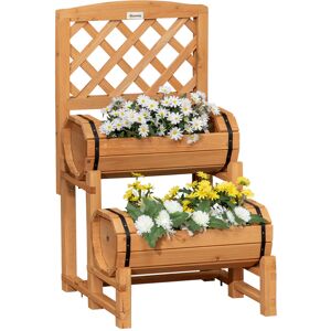 Outsunny Hochbeet Holz Blumenkasten mit Rankhilfe 45 x 45 x 80 cm rustikales Design für Garten Terrasse Balkon Gelb Gemüsebeet Aosom.de Outsunny Hochbeet Holz Blumenkasten mit Rankhilfe 45 x 45 x 80 cm rustikales Design für Garten Terrasse Balkon Gelb Gemüsebeet Aosom.de