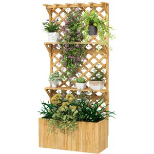 Outsunny Hochbeet mit Spalier, Blumenhochbeet aus Tanneholz, Pflanzbeet mit Rankgitter, Frühbeet mit Regale, Gartenbeet Pflanzkübel Pflanzkasten für Terrasse, Garten, 76 x 33 x 177 cm Aosom Outsunny Hochbeet mit Spalier, Blumenhochbeet aus Tanneholz, Pflanzbeet mit Rankgitter, Frühbeet mit Regale, Gartenbeet Pflanzkübel Pflanzkasten für Terrasse, Garten, 76 x 33 x 177 cm Aosom