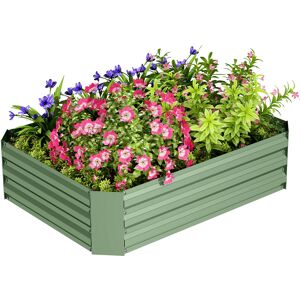 Outsunny Hochbeet aus Stahl, Pflanzbeet Frühbeet Gartenbeet Blumenkasten stapelbar, Pflanzkasten Gemüsebeet 120x90x30cm für Garten Balkon, Pflanzkübel für Blumen, Pflanzen, Gemüse Aosom Outsunny Hochbeet aus Stahl, Pflanzbeet Frühbeet Gartenbeet Blumenkasten stapelbar, Pflanzkasten Gemüsebeet 120x90x30cm für Garten Balkon, Pflanzkübel für Blumen, Pflanzen, Gemüse Aosom