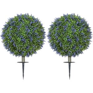 HOMCOM 2er-Set Künstlicher Lavendel 60 cm künstliche Pflanzen mit UV Schutz Kunstpflanze wie echt mit Bodenpfählen für Schlafzimmer Wohnzimmer Büro Garten moderne Dekoration Aosom HOMCOM 2er-Set Künstlicher Lavendel 60 cm künstliche Pflanzen mit UV Schutz Kunstpflanze wie echt mit Bodenpfählen für Schlafzimmer Wohnzimmer Büro Garten moderne Dekoration Aosom