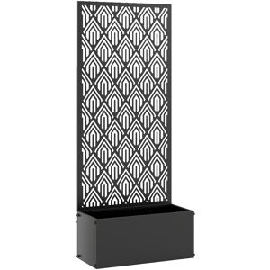 Outsunny Pflanzkasten mit Rankgitter, Blumenkasten, Hochbeet mit Sichtschutz, für Kletterpflanzen, Gemüse, Blumen, Metall, innen und außen, Hof Garten Balkon, 45 x 21,5 x 110 cm, schwarz Aosom Outsunny Pflanzkasten mit Rankgitter, Blumenkasten, Hochbeet mit Sichtschutz, für Kletterpflanzen, Gemüse, Blumen, Metall, innen und außen, Hof Garten Balkon, 45 x 21,5 x 110 cm, schwarz Aosom