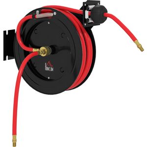 HOMCOM Automatik Druckluftschlauchtrommel 15m+1m Druckluftschlauch mit 1/4' Anschluss, 9,5 x 15,8 mm Durchmesser, max. Druck: 20 bar, Schlauchbremse, Schlauchaufroller Wandhalterung Aosom HOMCOM Automatik Druckluftschlauchtrommel 15m+1m Druckluftschlauch mit 1/4' Anschluss, 9,5 x 15,8 mm Durchmesser, max. Druck: 20 bar, Schlauchbremse, Schlauchaufroller Wandhalterung Aosom
