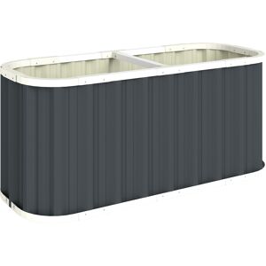 Outsunny Hochbeet Metall 136 x 53 x 61 cm Tief Gartenbeet mit Schutzkanten Pflanzenetiketten Handschuhe, Kräuterbeet mit Offenem Boden Einfache Montage Pflanzkasten Pflanzkübel für Garten Balkon Aosom Outsunny Hochbeet Metall 136 x 53 x 61 cm Tief Gartenbeet mit Schutzkanten Pflanzenetiketten Handschuhe, Kräuterbeet mit Offenem Boden Einfache Montage Pflanzkasten Pflanzkübel für Garten Balkon Aosom