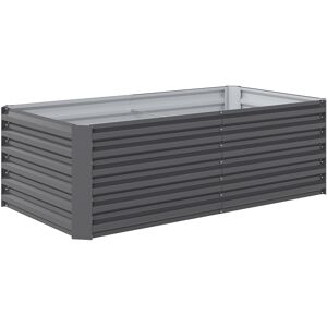 Outsunny Hochbeet Metall 180 x 90 x 57,5 cm Tief Gartenbeet mit Stützstange Offenem Boden, wetterfest Kräuterbeet Pflanzkasten Pflanzkübel für Außenbereich Garten Balkon Dunkelgrau Aosom Outsunny Hochbeet Metall 180 x 90 x 57,5 cm Tief Gartenbeet mit Stützstange Offenem Boden, wetterfest Kräuterbeet Pflanzkasten Pflanzkübel für Außenbereich Garten Balkon Dunkelgrau Aosom