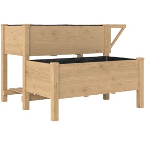 Outsunny Hochbeet 2-stufig erhöhter Pflanzkasten mit Vliesstoff Abflussloch Seitentisch, Holz Gemüsebeet Blumenkasten für Garten Balkon 119,5 x 102 x 76,5 cm Hellbraun Aosom Outsunny Hochbeet 2-stufig erhöhter Pflanzkasten mit Vliesstoff Abflussloch Seitentisch, Holz Gemüsebeet Blumenkasten für Garten Balkon 119,5 x 102 x 76,5 cm Hellbraun Aosom