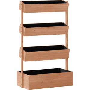 Outsunny Holzkasten mit 4 Ebenen, erhöhtes Außen-Hochbeet mit Abflusslöchern und Vliesstoff, Pflanzkasten für Gemüse, Pflanzen, Blumen, Terrasse, Garten, 85x45x140 cm, Marrón Aosom Outsunny Holzkasten mit 4 Ebenen, erhöhtes Außen-Hochbeet mit Abflusslöchern und Vliesstoff, Pflanzkasten für Gemüse, Pflanzen, Blumen, Terrasse, Garten, 85x45x140 cm, Marrón Aosom
