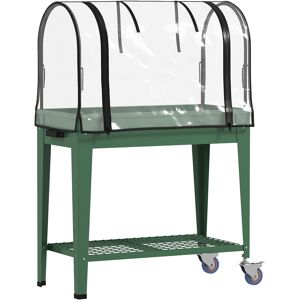 Outsunny Hochbeet auf Rollen, Pflanztisch mit PVC-Gewächshausabdeckung und unterem Regal für Pflanzen, Blumen und Gemüse, 80x40x120 cm, Grün Aosom Outsunny Hochbeet auf Rollen, Pflanztisch mit PVC-Gewächshausabdeckung und unterem Regal für Pflanzen, Blumen und Gemüse, 80x40x120 cm, Grün Aosom