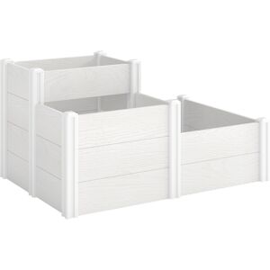 Outsunny Hochbeet 3-stufig Stapelbar Gartenbeet mit Offenem Boden, modulares Kräuterbeet DIY Montage Kunststoff Pflanzkasten Pflanzkübel für Garten Balkon 120 x 80 x 64 cm Weiß Aosom Outsunny Hochbeet 3-stufig Stapelbar Gartenbeet mit Offenem Boden, modulares Kräuterbeet DIY Montage Kunststoff Pflanzkasten Pflanzkübel für Garten Balkon 120 x 80 x 64 cm Weiß Aosom