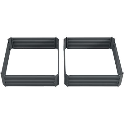 Outsunny - 2er Set Hochbeet Stahl - Garden bed Outsunny - 2er Set Hochbeet Stahl - Garden bed