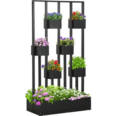 Outsunny Modulares Gartenbeet - Schwarz - 90x45x170cm Outsunny Modulares Gartenbeet - Schwarz - 90x45x170cm