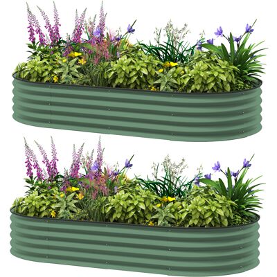 Outsunny 181x93x30cm Hochbeet - Verzinkter Stahl, Stapelbar Outsunny 181x93x30cm Hochbeet - Verzinkter Stahl, Stapelbar