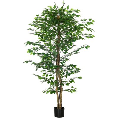 HOMCOM Künstliche Pflanze, 180 cm Kunstpflanze mit Übertopf, Kunstmoos, Künstlich Ficus Kunstbaum, Zimmerpflanze für Wohnzimmer, Grün Aosom HOMCOM Künstliche Pflanze, 180 cm Kunstpflanze mit Übertopf, Kunstmoos, Künstlich Ficus Kunstbaum, Zimmerpflanze für Wohnzimmer, Grün Aosom