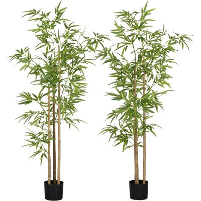 HOMCOM Künstlicher Bambusbaum - 180cm, Innendekoration, Realistisch HOMCOM Künstlicher Bambusbaum - 180cm, Innendekoration, Realistisch