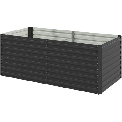Outsunny Pflanzkasten im Freien, erhöhter verzinkter Pflanzkasten, rechteckiges Hochbeet für den Garten mit Sicherheitsrand und offenem Boden, für Blumen, Kräuter und Gemüse, 160 x 80 x 60 cm, grau Aosom Outsunny Pflanzkasten im Freien, erhöhter verzinkter Pflanzkasten, rechteckiges Hochbeet für den Garten mit Sicherheitsrand und offenem Boden, für Blumen, Kräuter und Gemüse, 160 x 80 x 60 cm, grau Aosom