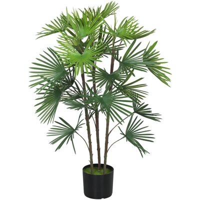 HOMCOM Künstliche Palme 90 cm mit 24 Blättern für Innenräume mit Ø16,5x13,5 cm Topf, Grüne Kunststoffpflanze Aosom HOMCOM Künstliche Palme 90 cm mit 24 Blättern für Innenräume mit Ø16,5x13,5 cm Topf, Grüne Kunststoffpflanze Aosom