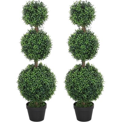 HOMCOM 2er-Set künstliche Bäume 101,6 cm künstliche Pflanzen PE 3 kugelförmige buxus Topiary-Pflanzen künstliche Pflanze grün mit Zementboden befülltem Plastiktopf für Innen- und Außendekoration Aosom HOMCOM 2er-Set künstliche Bäume 101,6 cm künstliche Pflanzen PE 3 kugelförmige buxus Topiary-Pflanzen künstliche Pflanze grün mit Zementboden befülltem Plastiktopf für Innen- und Außendekoration Aosom
