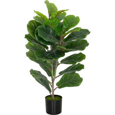 HOMCOM Künstliche Ficus Lyrata Pflanze 80 cm hoch, Realistische Kunstpflanze für Innenräume mit Topf, Dekoration für Zuhause und Büro, Grün Aosom HOMCOM Künstliche Ficus Lyrata Pflanze 80 cm hoch, Realistische Kunstpflanze für Innenräume mit Topf, Dekoration für Zuhause und Büro, Grün Aosom