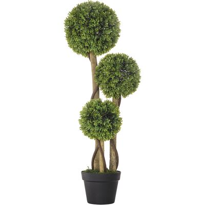 HOMCOM Künstliche Pflanze, 90 cm, Kunstpflanze, Buchsbaum im Blumentopf, Kunstbaum mit UV-Schutz, Zimmerpflanze für Wohnzimmer, Hellgrün Aosom HOMCOM Künstliche Pflanze, 90 cm, Kunstpflanze, Buchsbaum im Blumentopf, Kunstbaum mit UV-Schutz, Zimmerpflanze für Wohnzimmer, Hellgrün Aosom