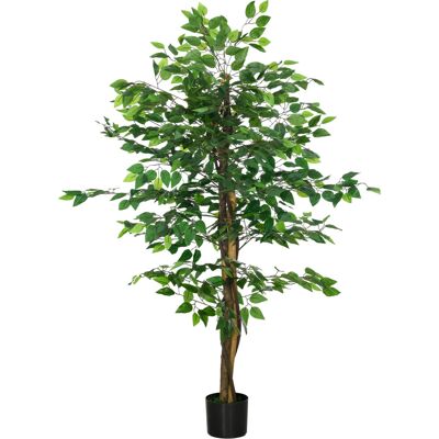 HOMCOM Künstliche Pflanze, 150 cm Kunstpflanze mit Übertopf, Kunstmoos, Künstlich Ficus Kunstbaum, Zimmerpflanze für Wohnzimmer, Grün Aosom HOMCOM Künstliche Pflanze, 150 cm Kunstpflanze mit Übertopf, Kunstmoos, Künstlich Ficus Kunstbaum, Zimmerpflanze für Wohnzimmer, Grün Aosom