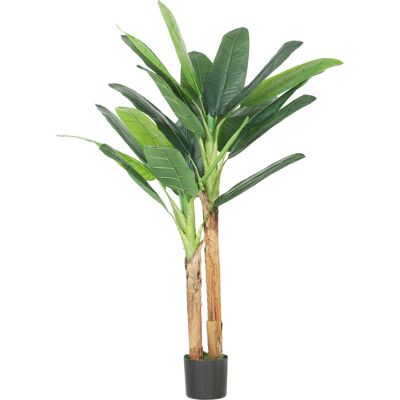 HOMCOM Künstlicher Bananenbaum 150 cm, dekorative Kunstpflanze mit Topf und 2 Stämmen, zur Innendekoration, Zuhause, Büro, Wohnzimmer, Grün Aosom HOMCOM Künstlicher Bananenbaum 150 cm, dekorative Kunstpflanze mit Topf und 2 Stämmen, zur Innendekoration, Zuhause, Büro, Wohnzimmer, Grün Aosom